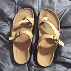 Tan Slip on Sandals